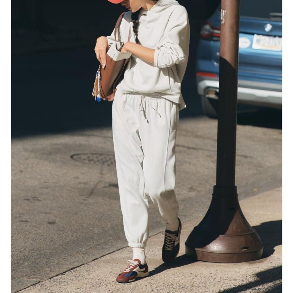 Daily Practice by Anthropologie Sparkle Joggers Light Grey L - Picture 2 of 3